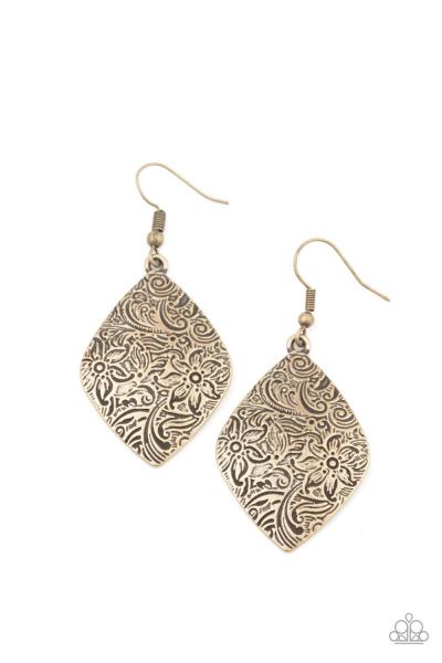 Flauntable Florals - Brass Earrings