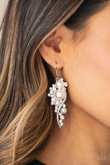 High-End Elegance - White Earring