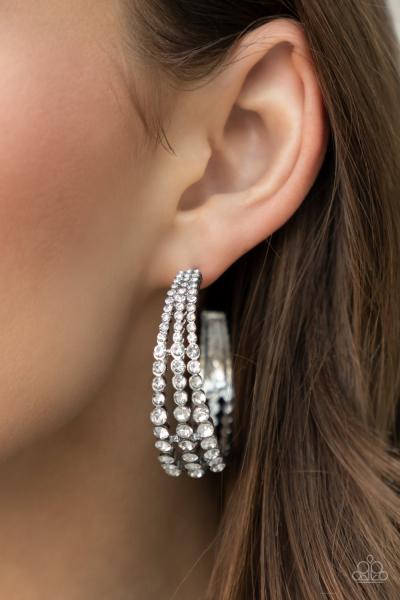 Cosmopolitan Cool - White Hoop Earrings
