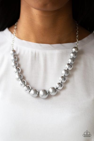 Take Note - Silver Pearl Necklace