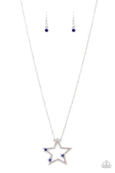 ​I Pledge Allegiance to the Sparkle - Blue Star Necklace